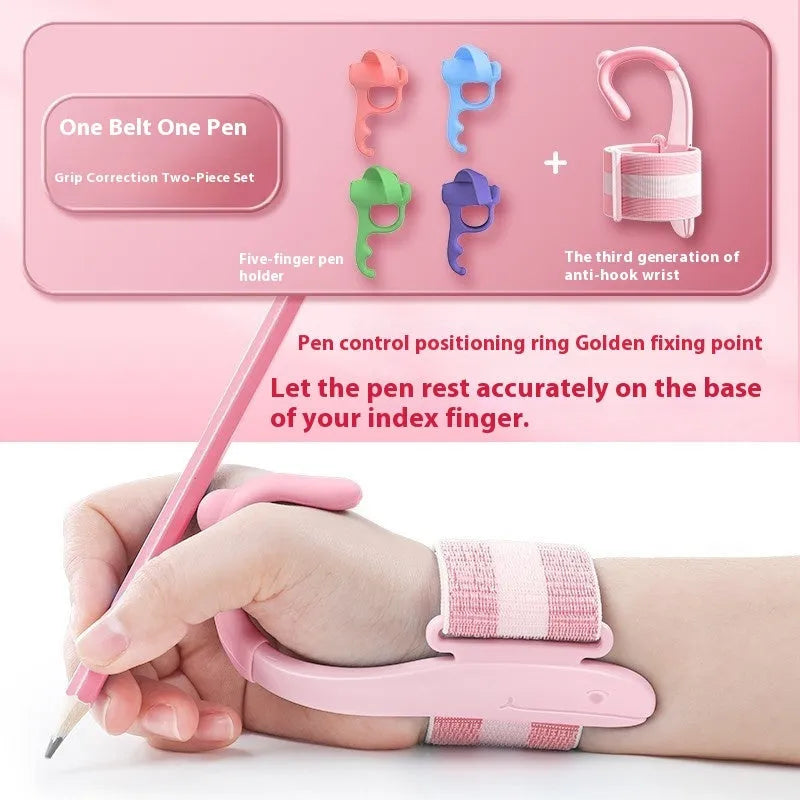Blue anti-hook wrist brace pen control corrector for children's writing posture