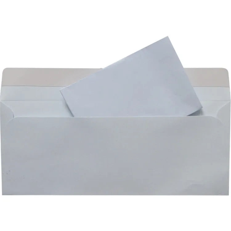 Blue confidential security envelope with self-adhesive anti-opening packaging measuring 105mm by 240mm