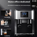 Black desktop ice making machine with stainless steel tank for ice crushing and cold water