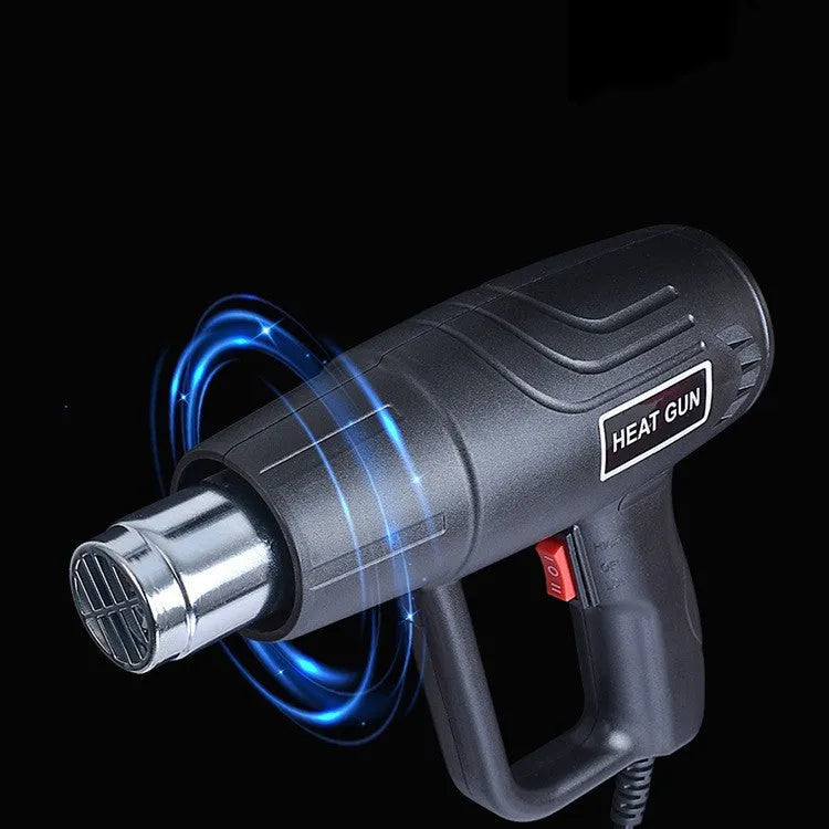 2000W industrial hot air gun with black thermal insulation shell and grid-type air outlet for heat shrinking