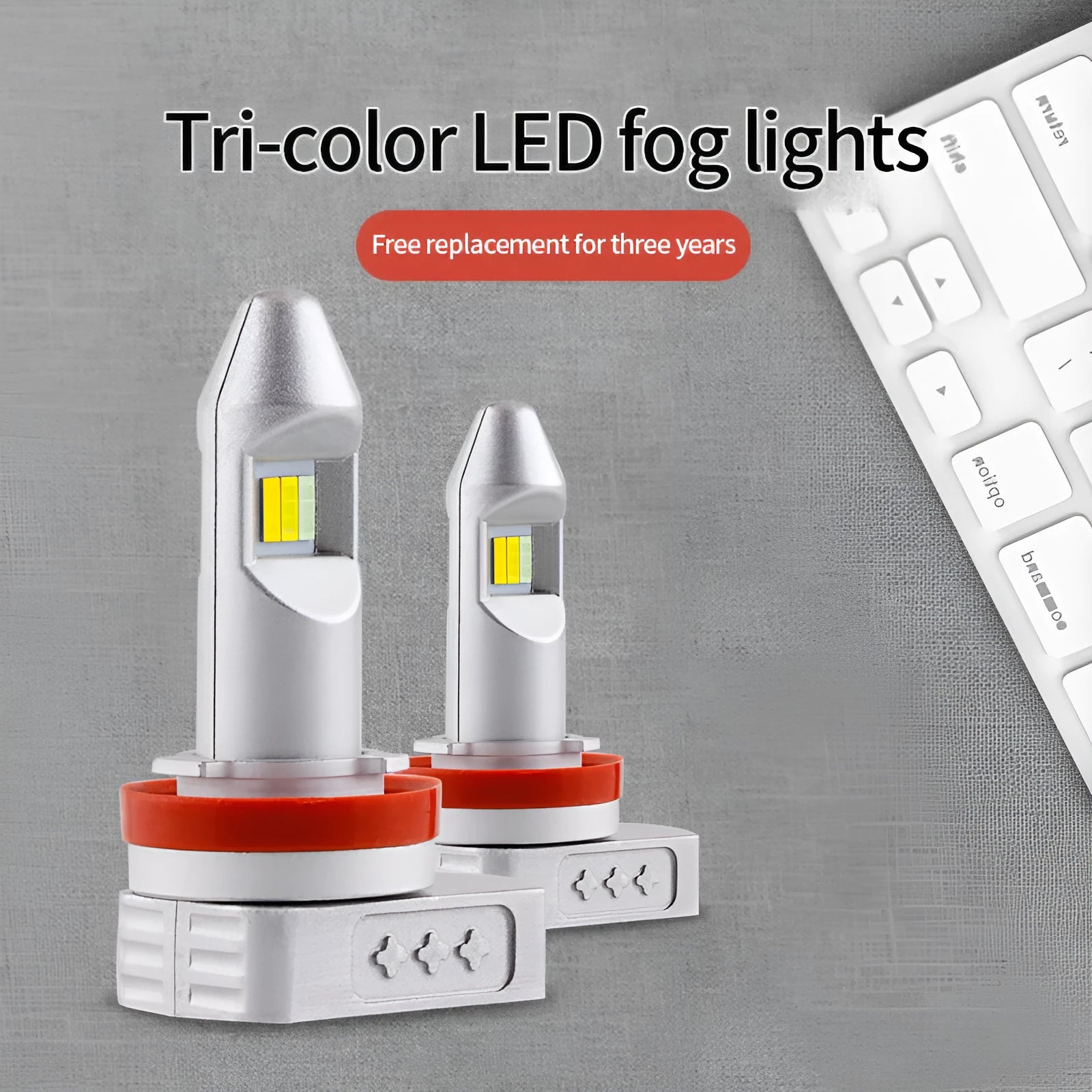 Universal LED fog lamp bulb with aluminium housing for cars and motorcycles