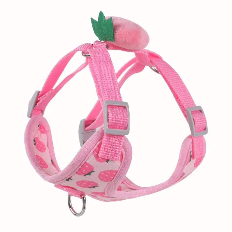 Reflective polyester dog harness with integrated lead in carrot colour for small dog walking