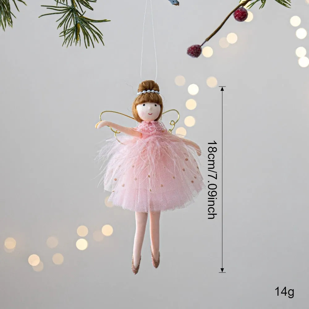 Pink or white cloth plush ballet girl angel doll pendant charm toy