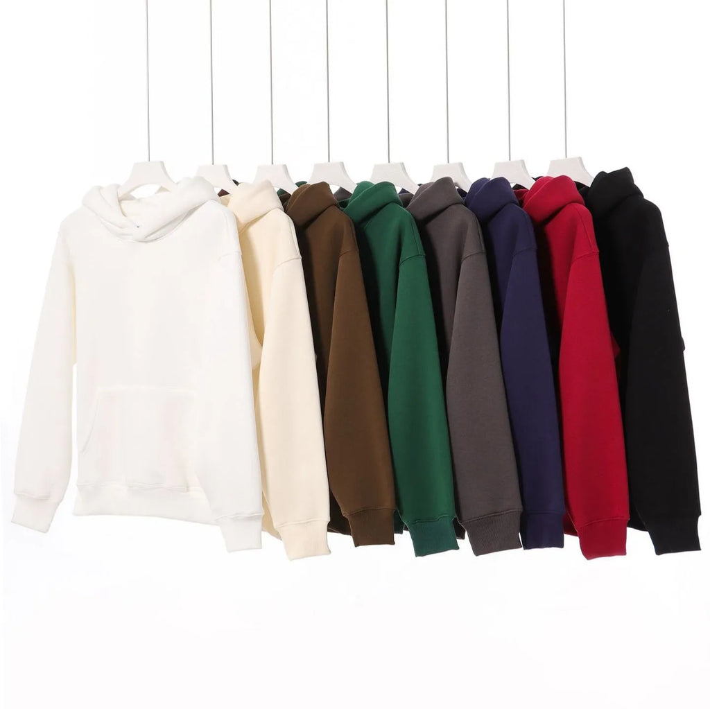 Women's cotton polar fleece drop-shoulder hoodie in loose pullover fit, available in nine colours and sizes XS to 5XL