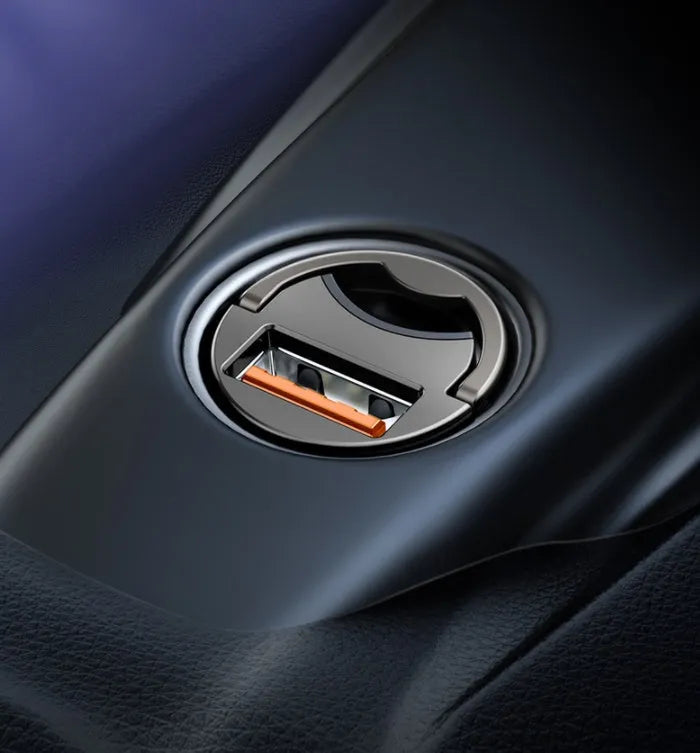 Baseus grey 30W PPS fast car charger with 1 metre USB cable