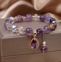 Purple amethyst crystal bracelet for women with micro inlay stone processing