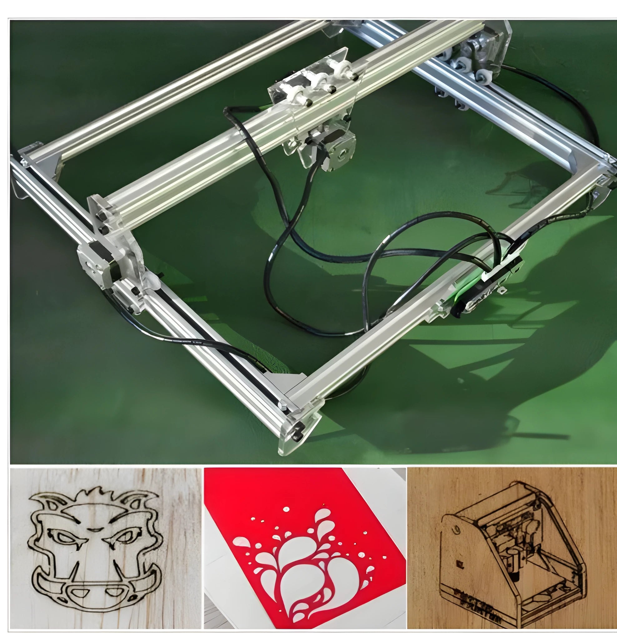 Miniature laser engraving machine with 3000mW power and 400x300mm base plate