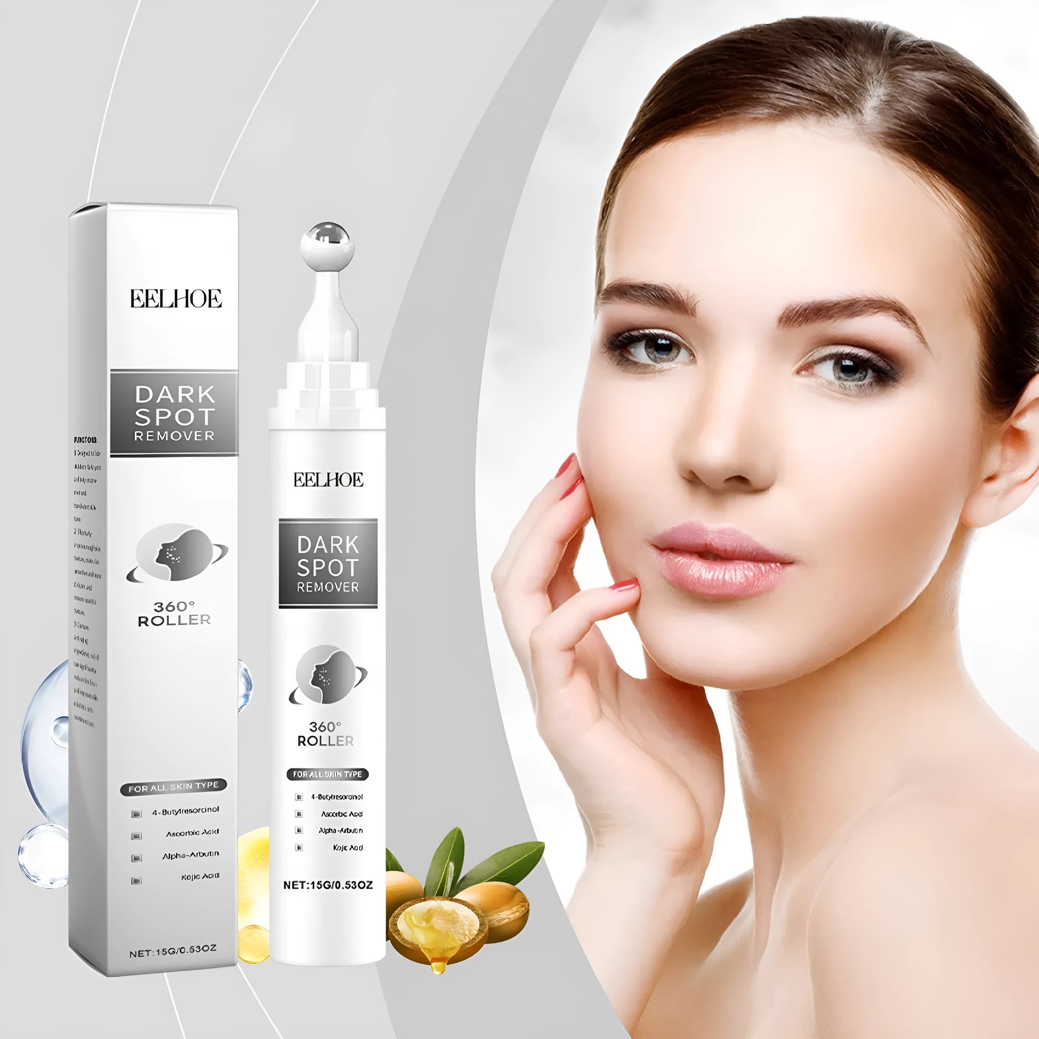 Facial essence cream in 15g packaging with jojoba oil and brightening ingredients