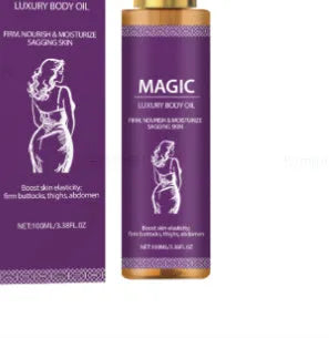 100 ml bottle of body soothing treatment oil with jojoba, camellia, and sweet almond oils.