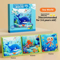Magnetic puzzle book for children aged 0-3 and 3-6 years, paper educational toy in a white box
