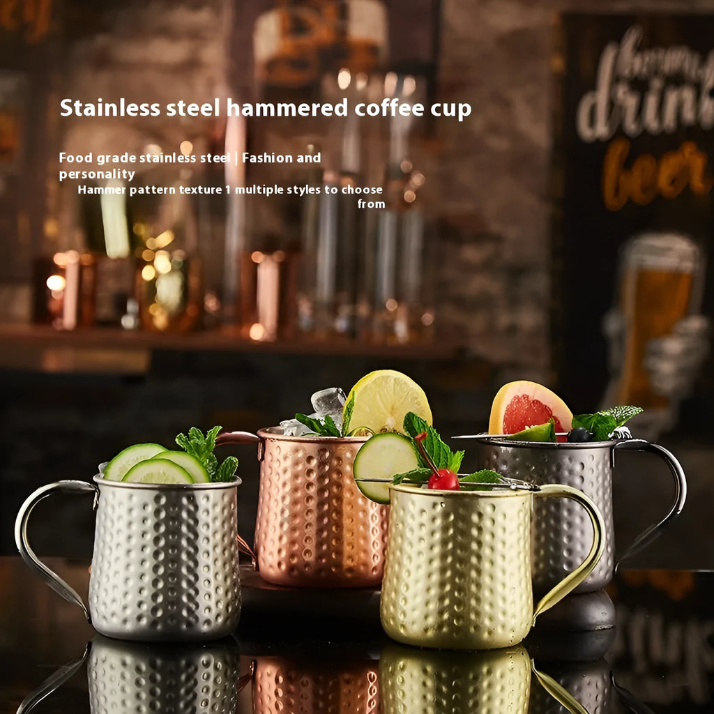 Stainless steel Moscow Mule cup with copper plating in choice of metallic colours