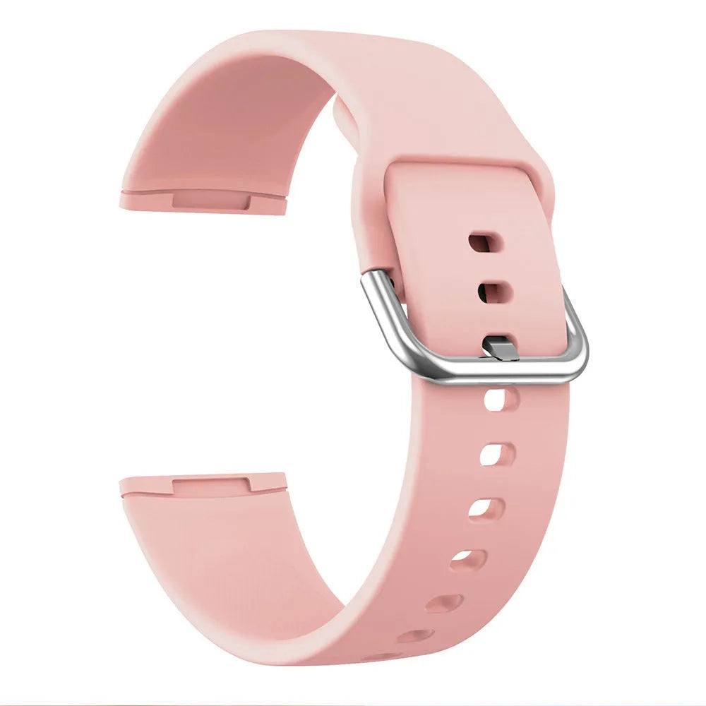 Fitbit Versa 3 and Sense 2 silicone replacement strap in multiple colours with silver buckle