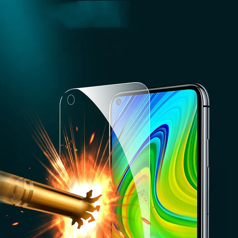 Tempered glass screen protector for Xiaomi mobile phones showing anti-scratch protection