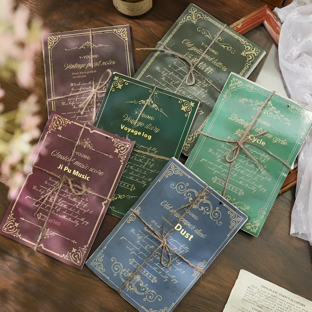 Printed retro style paper letter decoration in classical literary notebook design