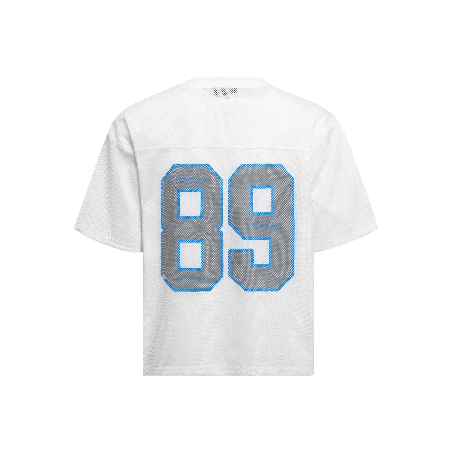 Loose-fit black and white t-shirt for alphanumeric printing with polyester blend fabric and regular sleeves
