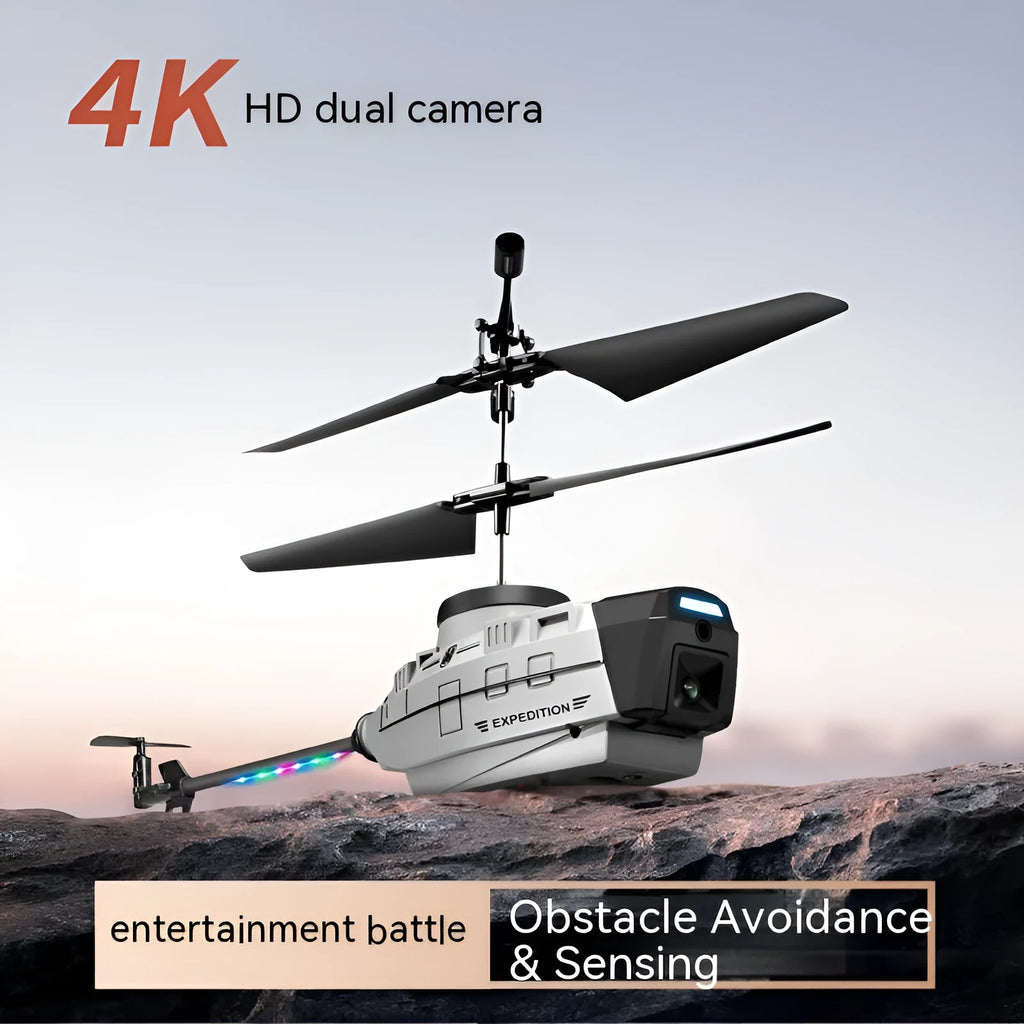 Heifeng grey reconnaissance UAV helicopter drone with obstacle avoidance and coloured lights