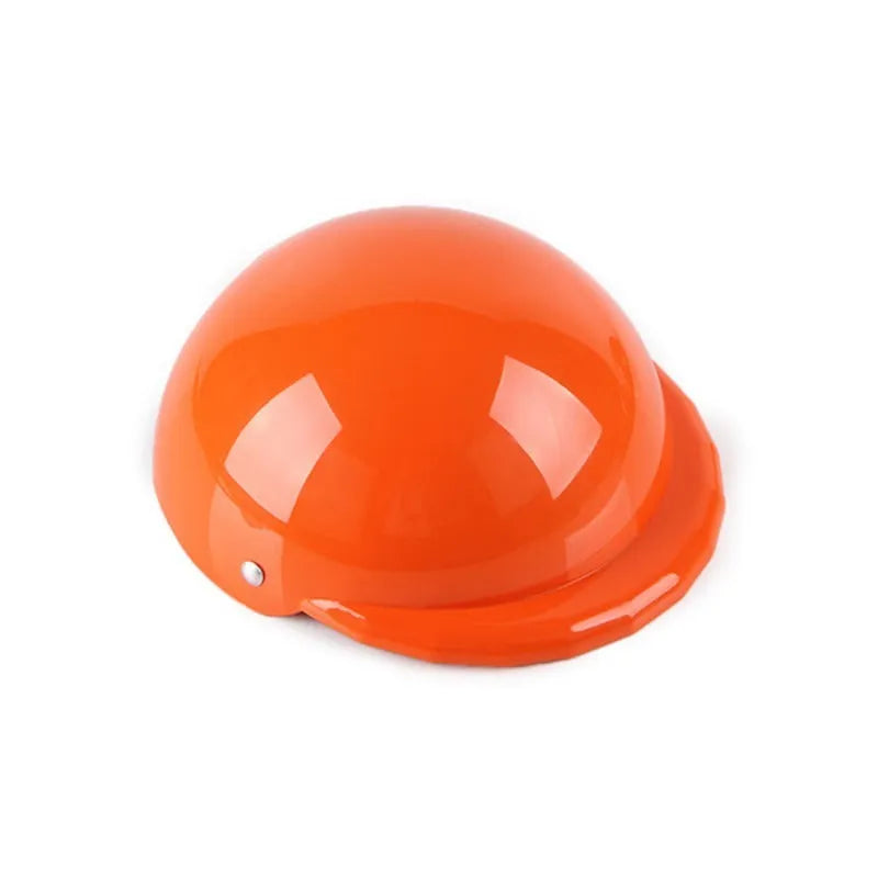 A pink plastic dog helmet cap showing its rigid shape and solid colour, sized for a small dog.