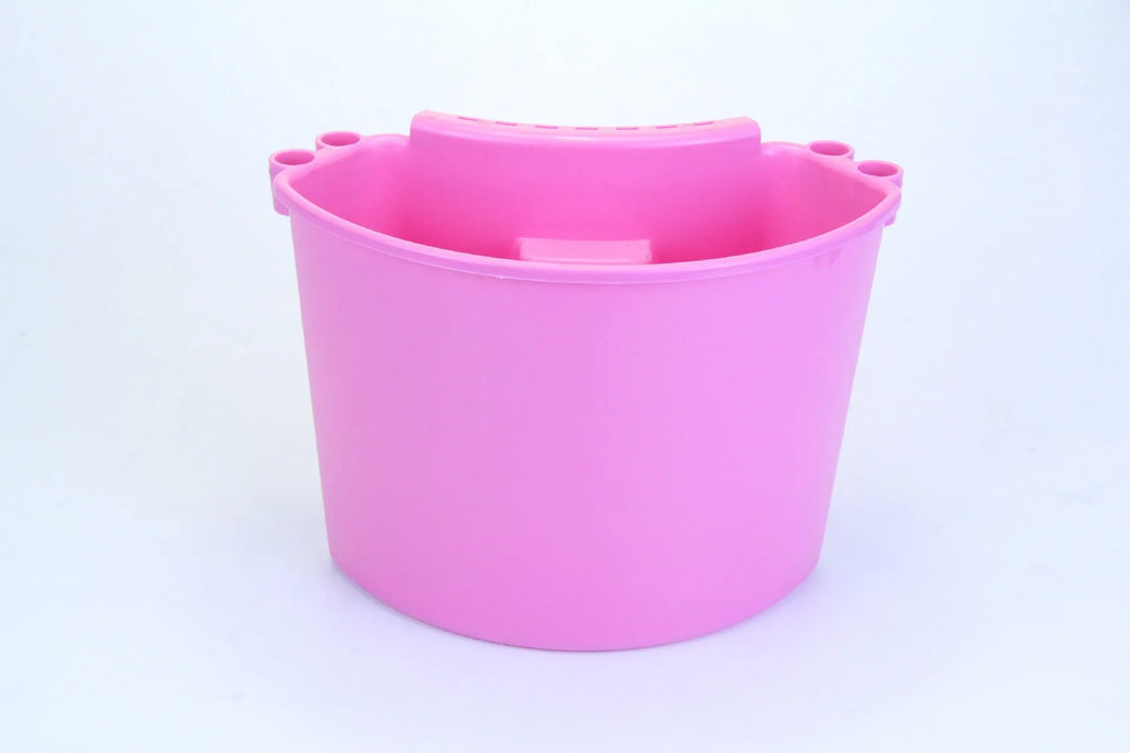 Polypropylene car wash bucket with grit guard in black, red, blue, or pink colour options