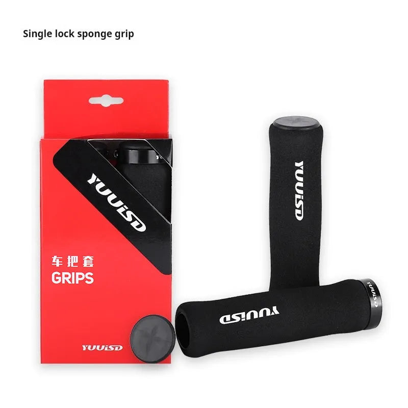 Mountain bike sponge handlebar grip covers in black, purple or biange colours weighing 41g