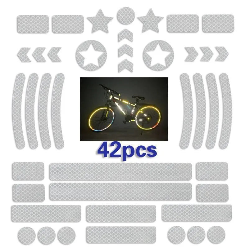 Bicycle reflective safety tape with geometric grid pattern in four colour options