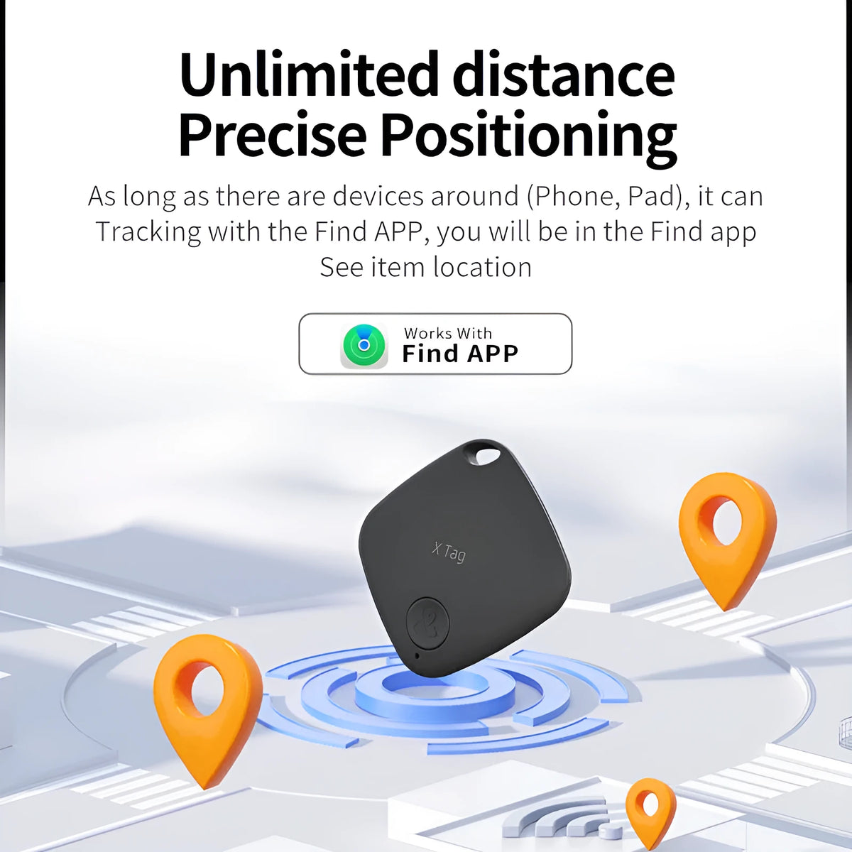 Diamond Global Bluetooth locator device in black, blue, green, pink, or white for anti-loss tracking of keys and pets.