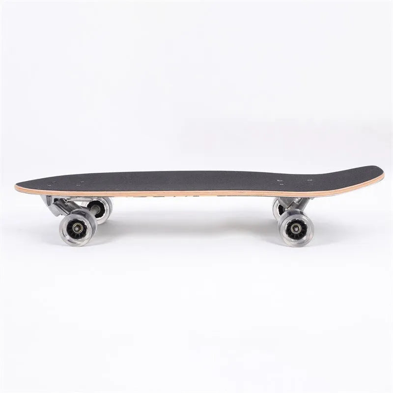 White 31-inch maple wooden street scooter for urban transport