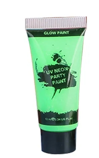 25ml tube of neon green face and body paint with safe non-toxic label