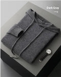 Men's light grey cashmere hooded sweatshirt and matching trousers casual winter set