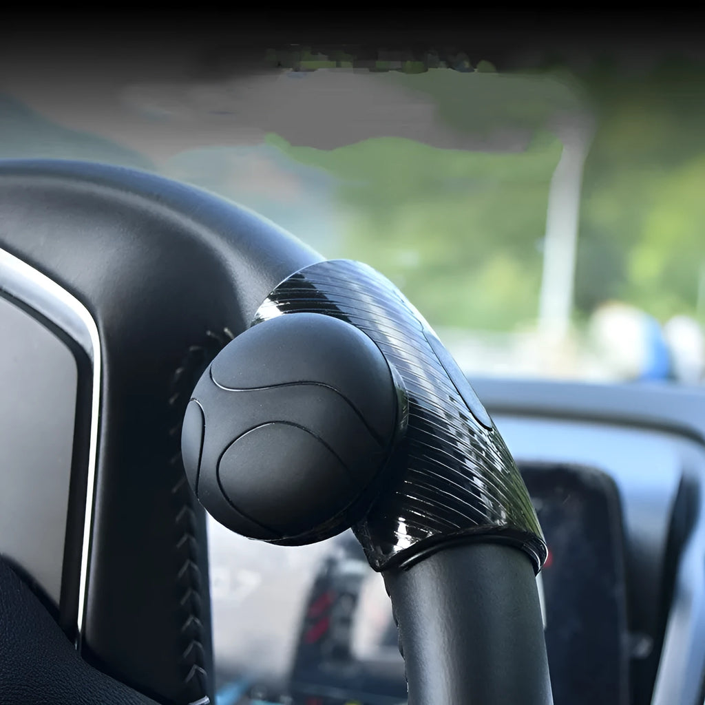 Black steering wheel assist ball with silicone construction and metal bearing mechanism