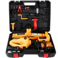 Yellow steel electric car jack and wrench set for vehicle tyre changes