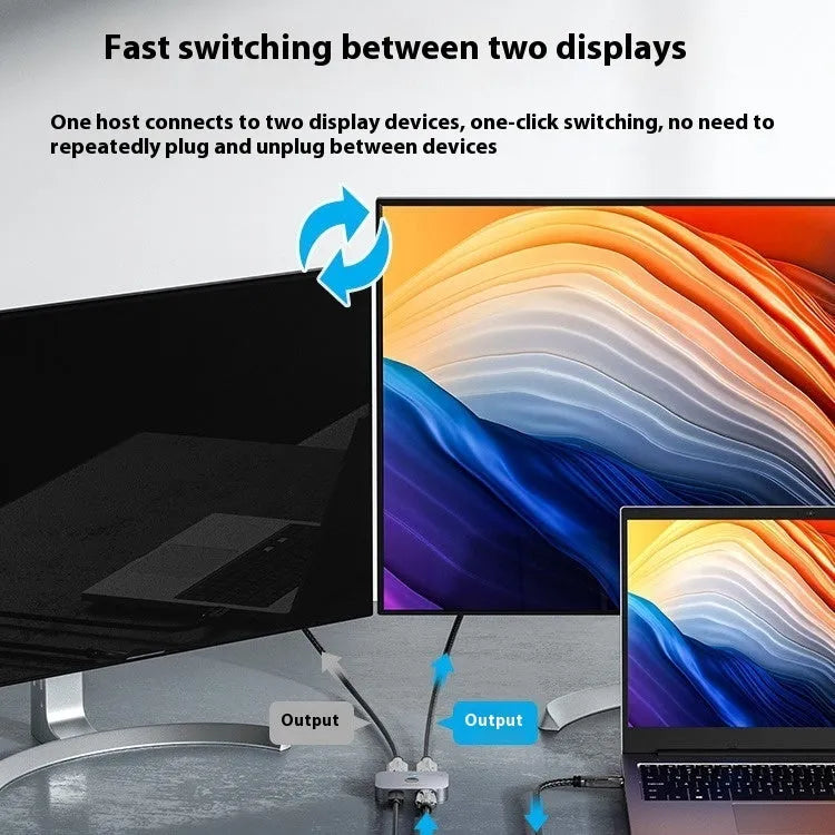 Computer distributor with alloy cable separator for television line connectivity in black or grey