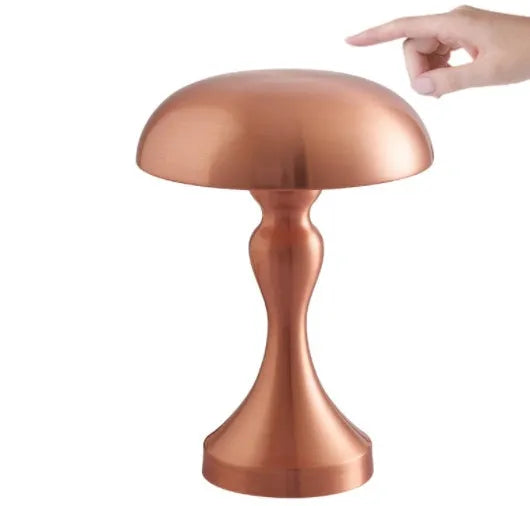 Bronze USB rechargeable LED desk lamp with touch control showing three colour temperature settings