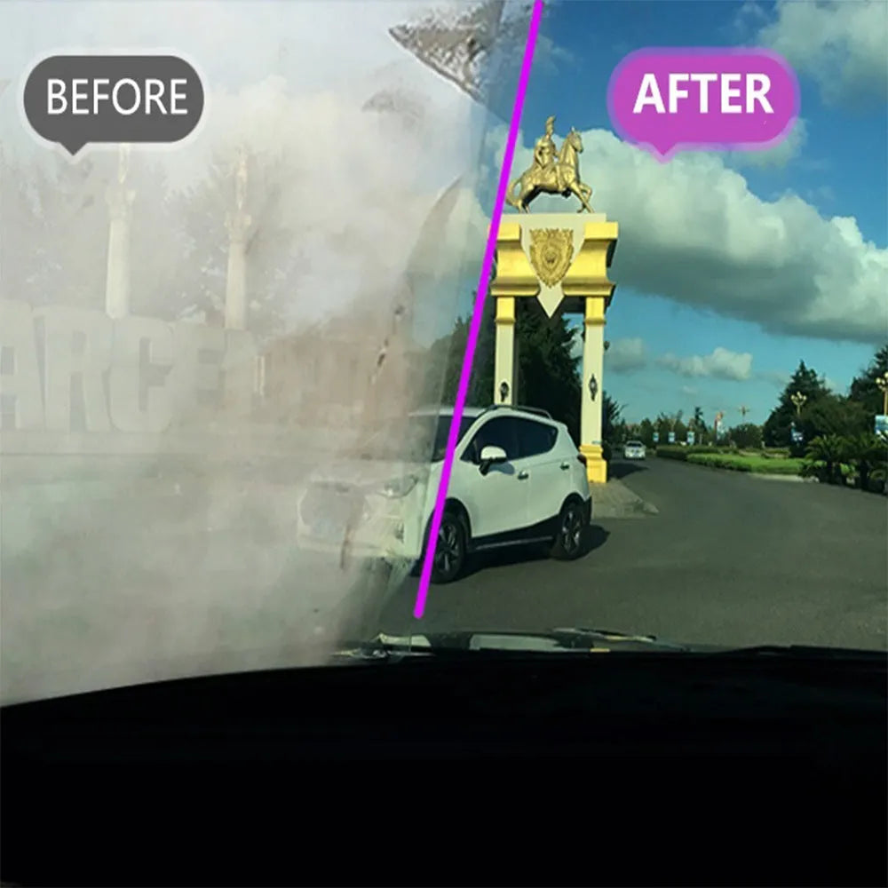 Car antifog spray bottle in 100ml, 50ml, and 30ml sizes for windscreen and mirror treatment.