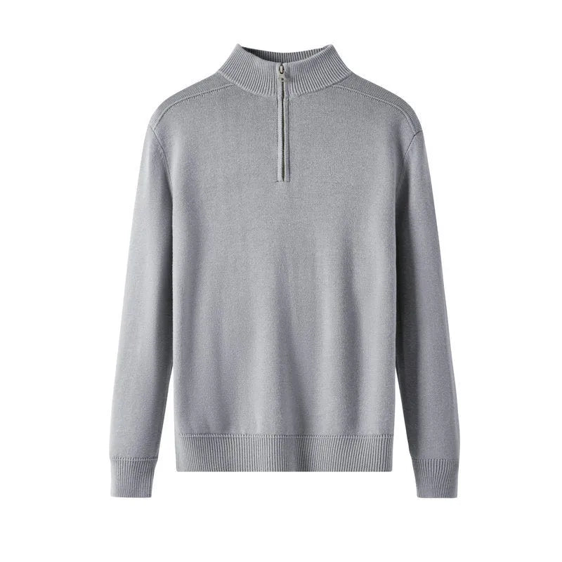 Men's thickened wool casual sweater in slim fit pullover style with long sleeves