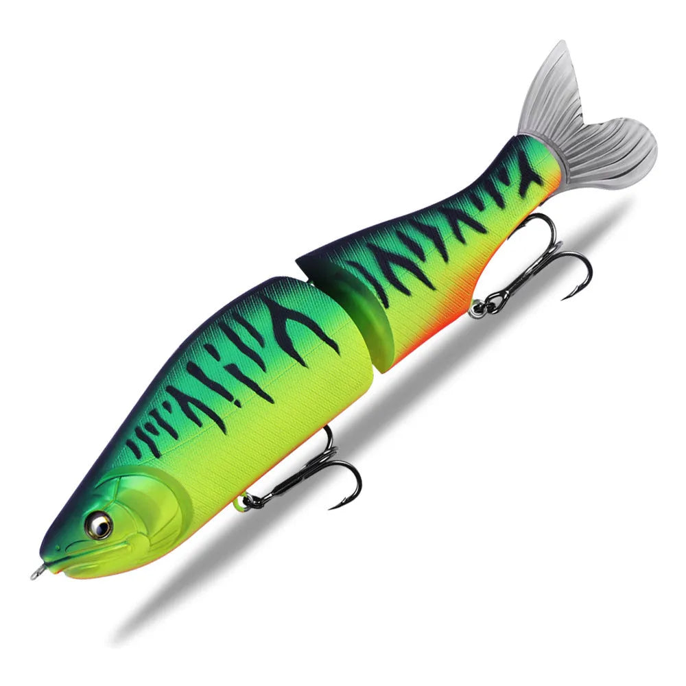 185mm plastic swimming fishing lure for bass on a blue background.