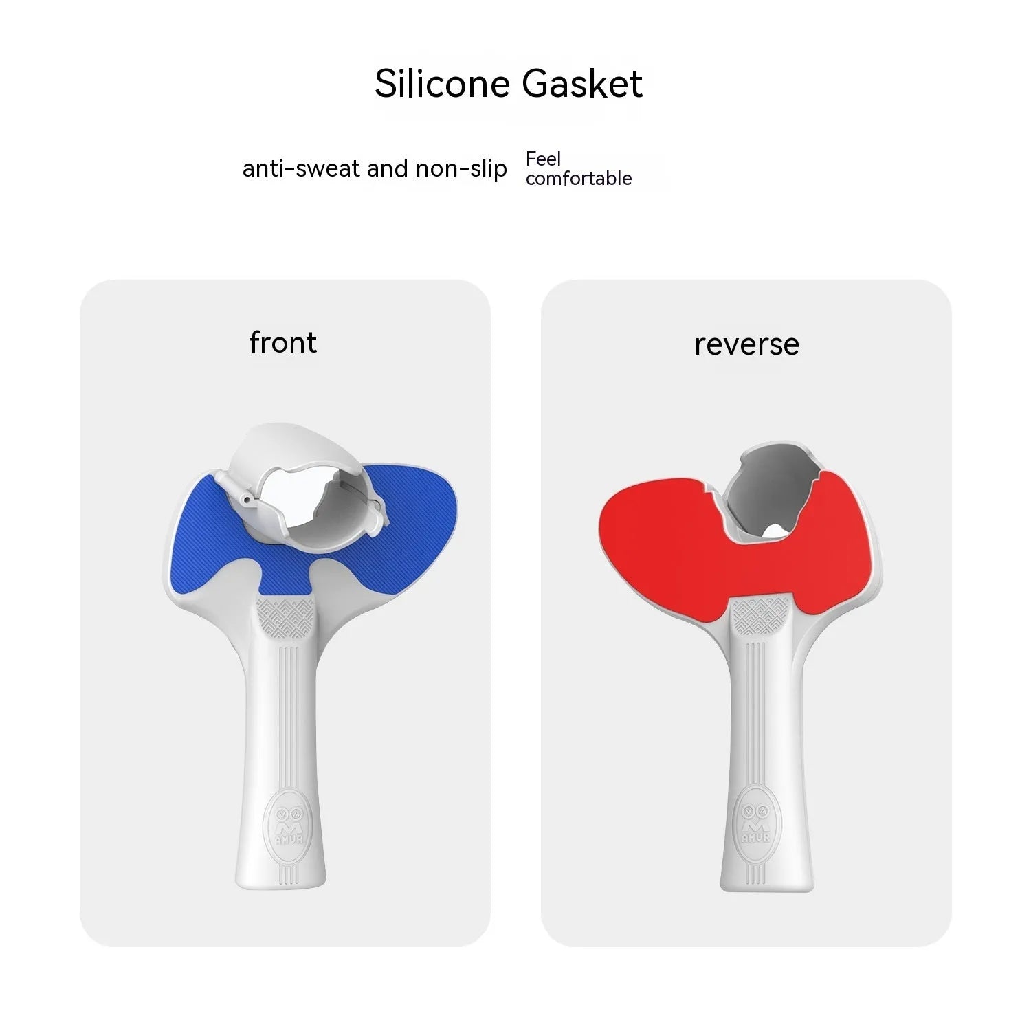 Red and blue silicone plastic table tennis racket grip for Pico 4 VR controller