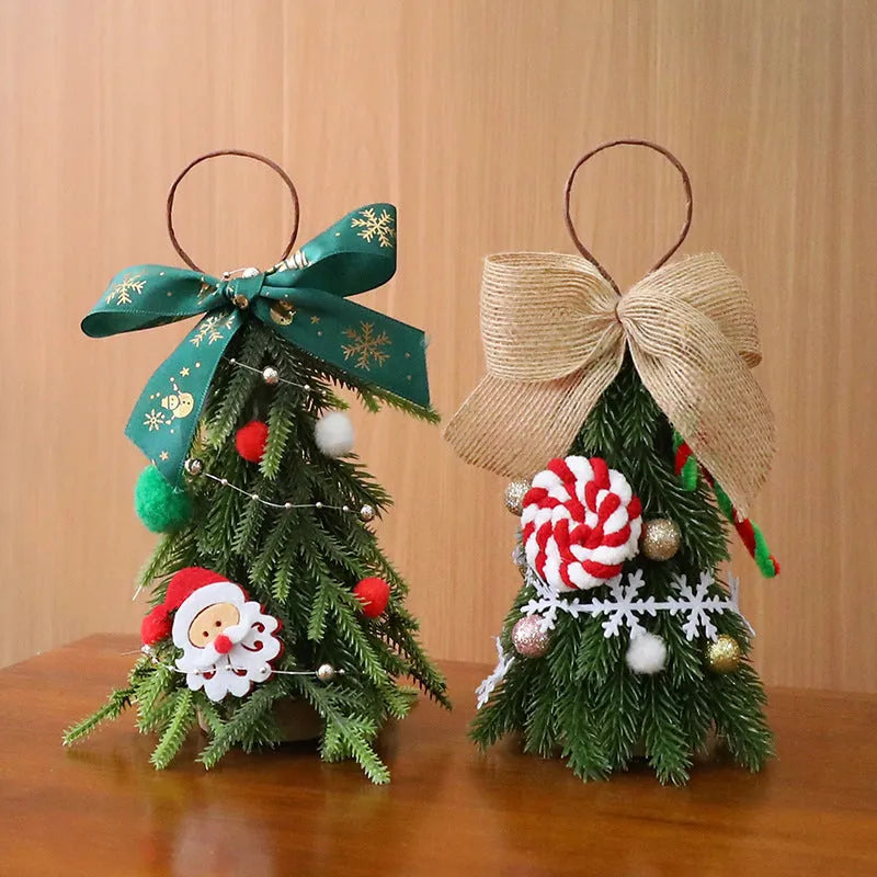 21cm mini Christmas tree ornament in PE foam, red and white snowflake or red and green elderly figure