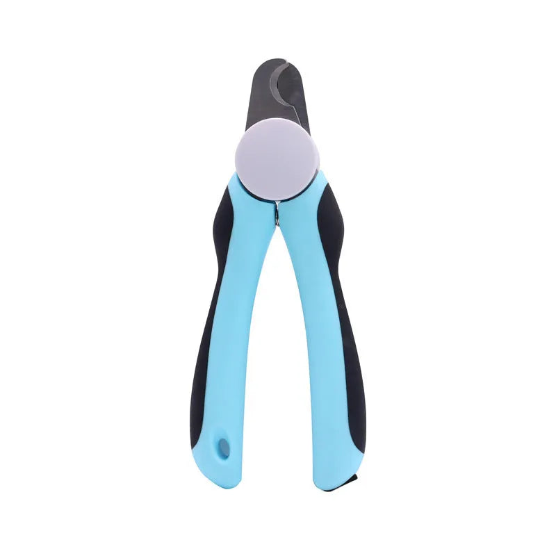 Blue heavy-duty dog nail clippers with safety guard for trimming large breed thick nails