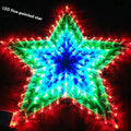 Outdoor decorative string lights with peacock, heart, sunflower, and star LED shapes in plastic housing