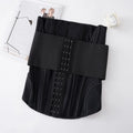 Black and apricot waist training belly band with nylon fabric for tummy slimming and fitness support