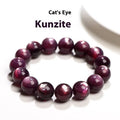 Purple lepidolite crystal round bead bracelet with polished finish and geometry style.
