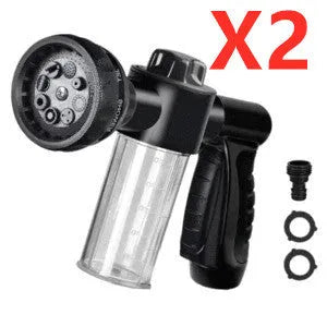 Green high-pressure foam spray gun for car washing with adjustable nozzle and multiple spray patterns