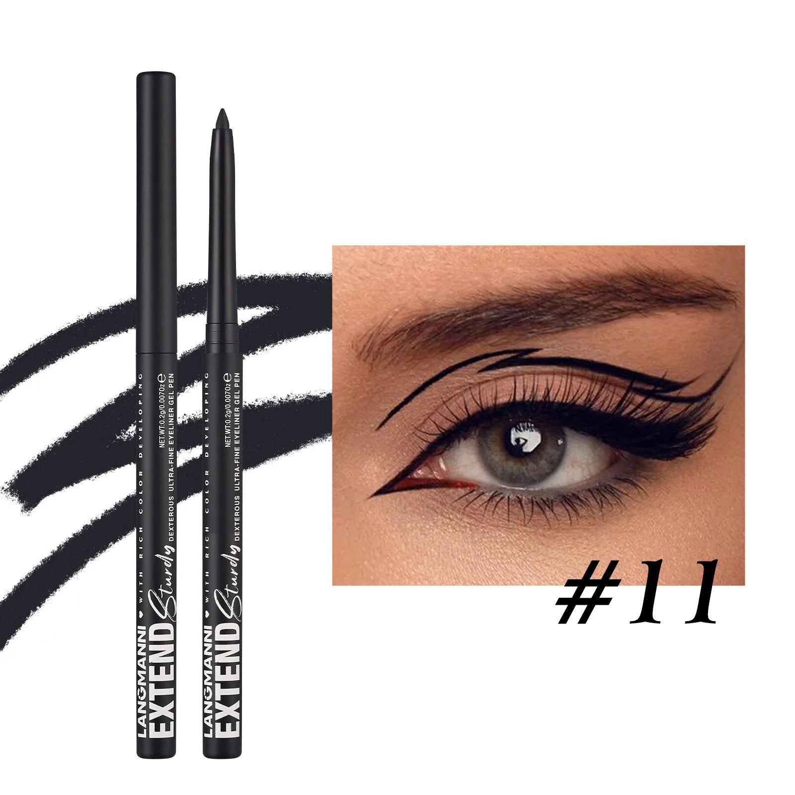 12 colourful gel glitter eyeliner pencils in vibrant shades with matte, glitter, metallic, and pearl effects