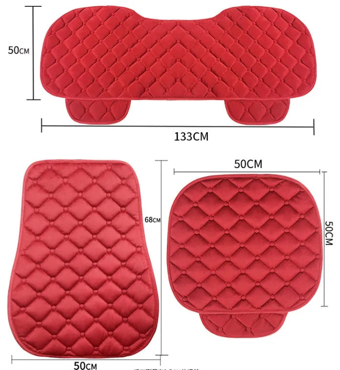 Ringer plush cotton car seat cushion in six colour options showing single seat style