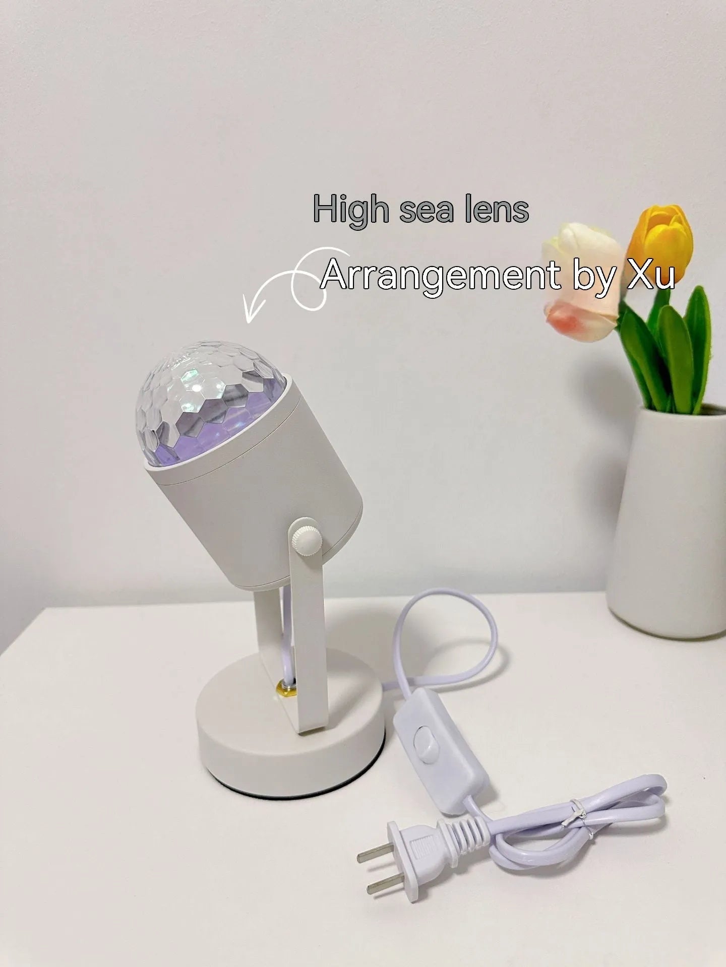 Dynamic water ripple ambience LED table lamp with ceiling and desktop mounting options