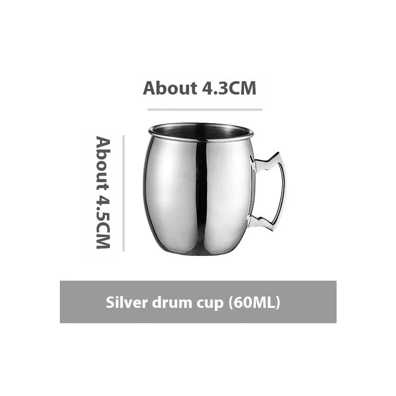Stainless steel Moscow Mule cup with copper plating in choice of metallic colours