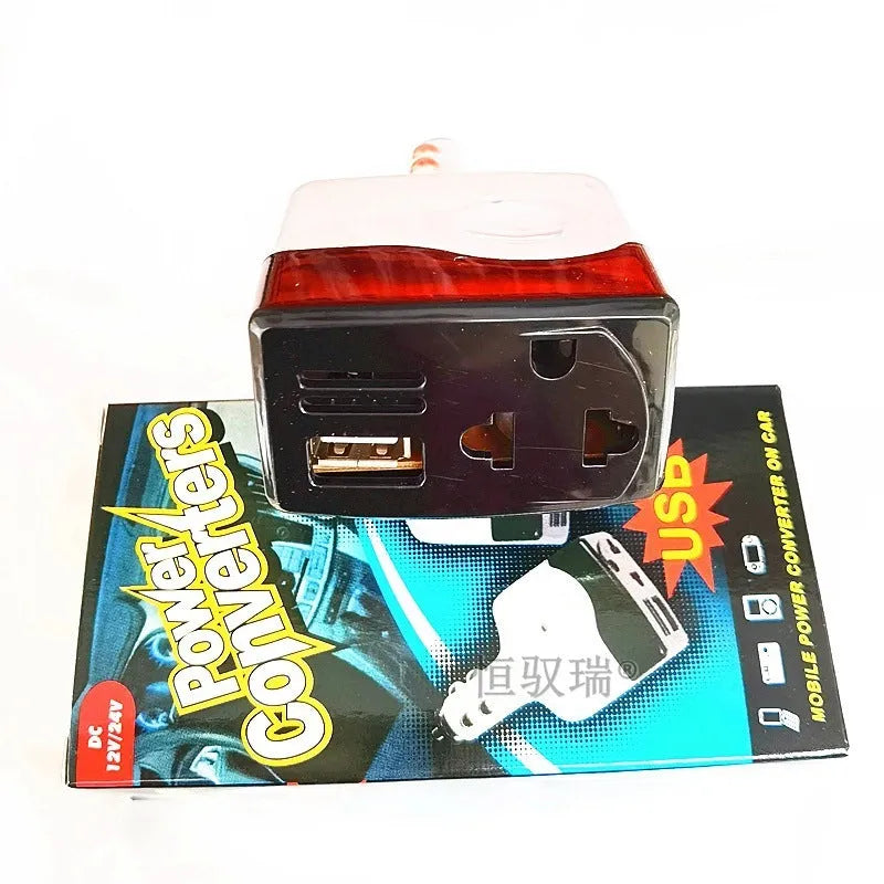 011C car power supply transformer with cigarette lighter plug and USB charging interface