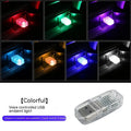 USB car ambient light with touch controls and voice-activated RGB colour changing modes