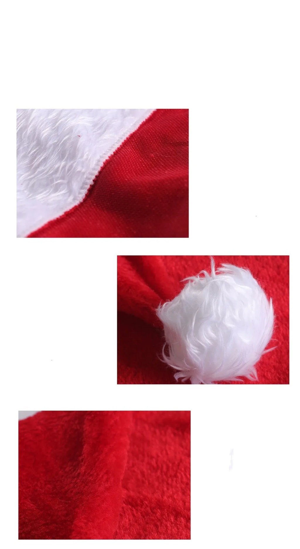 Red and white plush Santa hat with white pom-pom and 20 glowing LED lights on the brim.