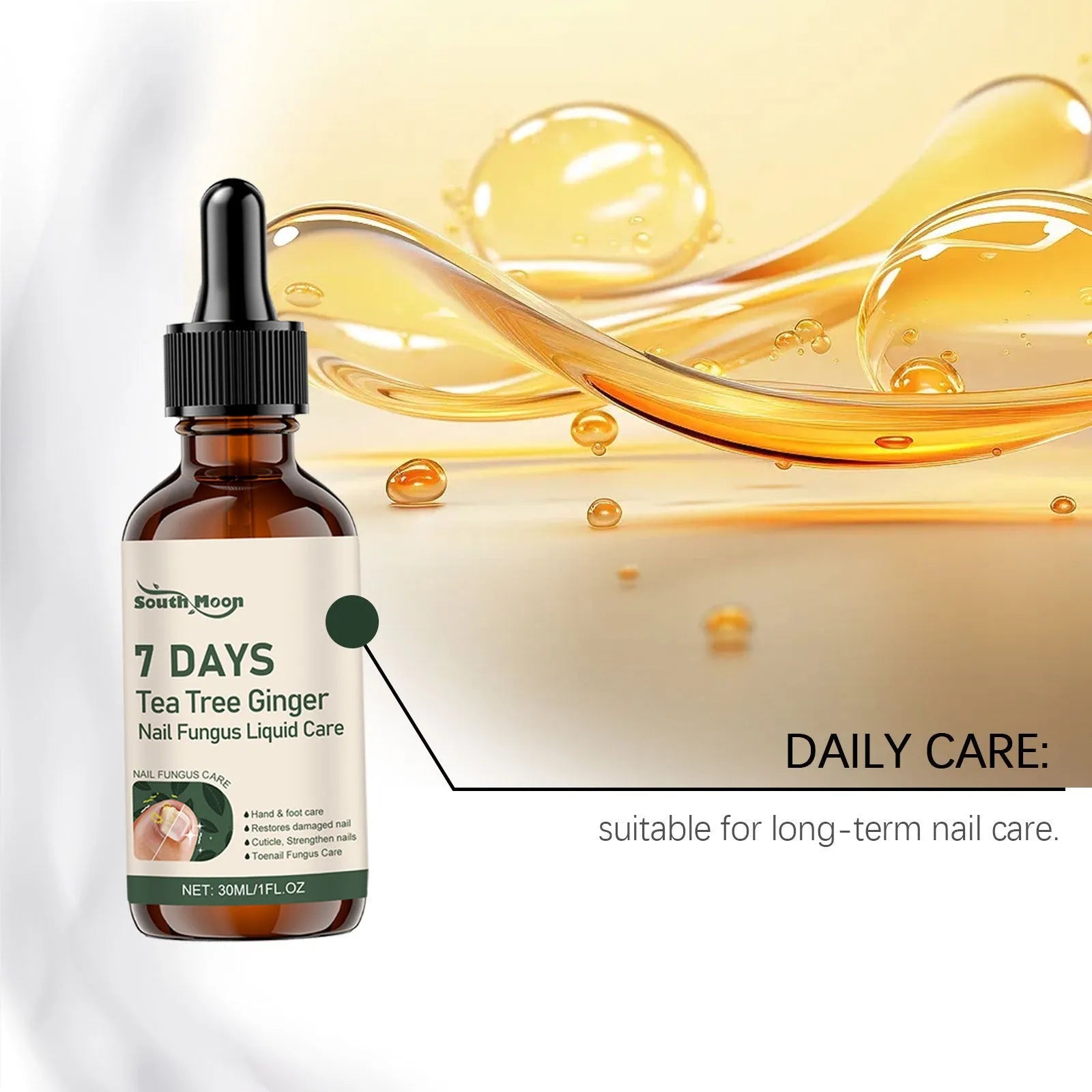 30ml nail care solution bottle with mild brightening nourishing formula